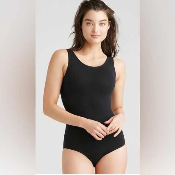 NWT Yummie Shape Seamless Cotton Stretch Full Brief Black Bodysuit - Picture 2 of 9